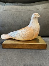 Vintage AR.F. Firenze Italian Terracotta Pigeon Dove Sculpture Signed Wood Base picture