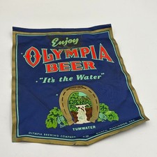 RARE Olympia Beer Hanging Banner VTG Bar Sign Its The Water Tumwater WA 8.5x11 picture