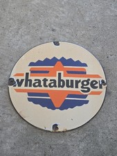 VINTAGE WHATABURGER PORCELAIN SIGN FAST FOOD  RESTAURANT  CORPUS CHRISTI, TX 12
