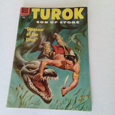 RARE TUROK SON OF STONE DELL DINOSAUR OF THE DEEP KNIFE BATTLE COVER COMIC picture