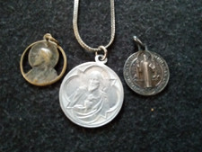 St. Michael - Sacred Heart of Jesus - 3 vintage religious necklaces picture