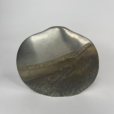 Vintage SIGNED HELGI JOENSEN Pewter Vase Norway Scandinavian Brutalist 6.25” picture