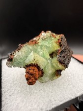 Fluorescent Sharp Cuprian Adamite on Matrix (Thumbnail) - Ojuela Mine, Mexico picture