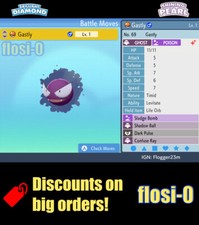 6IV Shiny Gastly Pokemon Brilliant Diamond and Shining Pearl picture