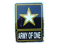 Army of One Reflective Decal Sticker 3.5x2.5 Patriotic Metallic Vehicle decal picture