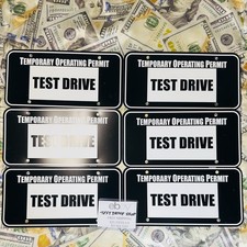 Lot of 6 Temporary Operating Permits Test Drive Tag Dealer Plate Black Car Tags picture