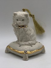 Lenox Razzle Dazzle Cat on Pillow Gold and Rhinestones Ornament picture