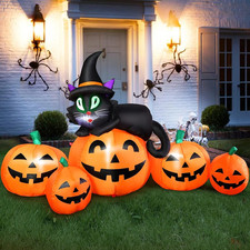 5FT Halloween Inflatable Pumpkin Outdoor Decoration, Lighted Blow up Yard Decor, picture