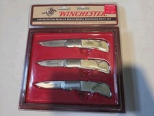 Winchester 2008 Lmtd Ed Wildlife 3 Knife Set, NOS Deer, Pheasant, Fish picture