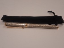 Vintage Alfred Dunhill Gemline Classic Fountain Pen Silver Bark Pattern Gold... picture