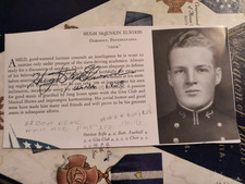 WWII ACE Lt. Gen. HUGH M. ELWOOD. USMC FMV-212 5Vs Signed 1938 USNA Photo SCARCE picture