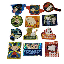 Family Guy 2005 Vending Machine Stickers COMPLETE SET 12 Holographic Prism Lot picture
