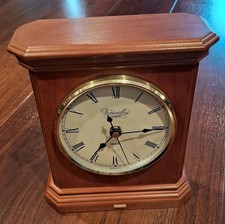 Vintage HONEYWELL Versailles Wood Frame Mantle Desk Clock Quartz 6.75” Tall picture