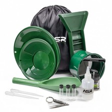 ASR Outdoor Lightweight Backpacker Gold Panning Kit with Rubber Mini Sluice 14pc picture