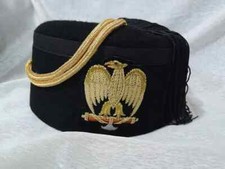 WW2 Italian Fascist High Leaders FEZ HAT Mussolini Summer Cap Merino Wool - Gold picture