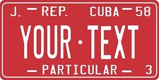 Cuba 1958 License Plate Personalized Custom Auto Bike Motorcycle Moped Tag picture