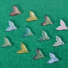 5 Glass Mermaid Tail Charms Ocean Pendants Assorted Lot Mixed Set 20mm * picture