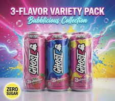 BUBBLICIOUS COLLECTION GHOST Energy Bubblicious 3 PACK 🍓🫧🍬For A Great Cause picture
