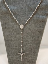Vintage Catholic Rosary Sterling Silver / 17