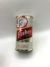 Nice 12oz * FISHER * ( 6 for .99 ) BO'd SS Pull Tab Beer Can Lucky San Fran picture