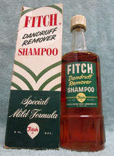 VINTAGE 1950's NOS FITCH DANDRUFF LIQUID SHAMPOO 8 OZ GLASS BOTTLE ST. LOUIS MO. picture