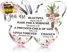 Christian Gifts for Women Bible Verse Plaque, Elegant Butterfly | Inspirational picture