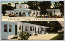 Bel-Air Motel New Orleans LA Linen Postcard picture