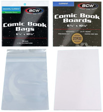 10 BCW Current Modern Comic Book Resealable Bags & Backing Boards Clear Storage picture