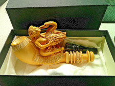 ✔️ MEERSCHAUM Pipe Depicting the Myth of Leda and the Swan 9