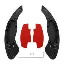 X AUTOHAUX Pair Aluminum Alloy Black Steering Wheel Shift Paddle Shifter Extensi picture