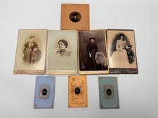 Victorian Edwardian Ladies Portrait Photographs Lot Eight British Cabinet Cards picture