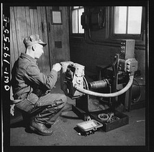 Untitled photo, : Fort Madison, Iowa. In the train control room at the Shopton picture