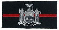 Thin Red Line New York NY State Flag Firefighters 4 x 2 inch Patch IV4456 F1D15Q picture