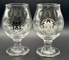 2 Christian Moerlein Brewing,Cincinnati, 12 Oz Footed 5.5” Snifters, Black/White picture