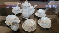 Vintage 40s/50s SAJI Japan Hand Painted Porcelain Tea Set Floral Design 15pc Set picture