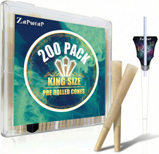 200 PACK Cones Rolling Paper | King Size | 108Mm | Pre Rolled Cones with Paper L picture