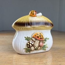 Vintage 1978 Sears Roebuck Merry Mushroom Ceramic Napkin Holder - Made in Japan picture