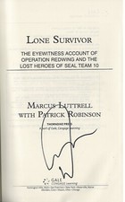 MARCUS LUTTRELL NAVY SEAL OPERATION RED WINGS  LONE SURVIVOR RARE SIGNED BOOK picture