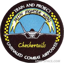 USAF 325th FIGHTER WING -CHECKERTAILS- UNRIVALED COMBAT AIRPOWER -ORIGINAL PATCH picture