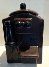 Sierra Vista Pottery Rotary Phone Brown Cookie Jar Glazed Porcelain Vintage 1948 picture