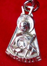 WWII Chaplain's Sterling GI Battle Worn Dog tag Chain St. Jude Thaddaeus Medal picture