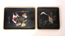 WWII Imperial Japanese Army Manchuria Lacquer Trays 57th & Guards Signal picture