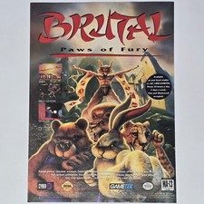 Brutal Paws of Fury Sega CD Genesis SNES Primal Print Ad/Poster Promo Art picture