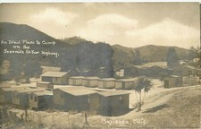1936 RPPC Mariposa CA Auto Camp Cottages Yosemite All-Year Highway Postcard picture
