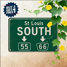 Vintage Interstate Highway Metal Sign Classic Southern Route Tin Decor 8x12 picture