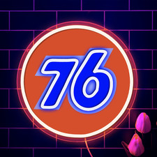 Retro Union 76 Neon Sign for Garage Decor Led Sign Bar Man Cave Bar Gas Station picture