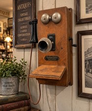 Vintage Bell System Wooden Wall Telephone picture
