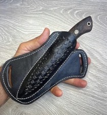 Black LEATHER ENGRAVED PANCAKE Fixed Blade Knife Sheath Folding Knife 625x picture