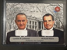 2025 POTUS LBJ Richard Nixon Historic DNA Hair Dual Relic Platinum 4/5 picture