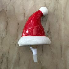 Nora Fleming A43 Santa Stops Here /Santa Hat mini hand painted ceramic glossy picture